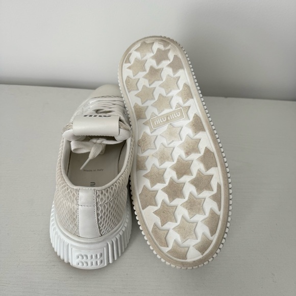 Miu Miu White Sneakers Sz 38/8 - Picture 6 of 9